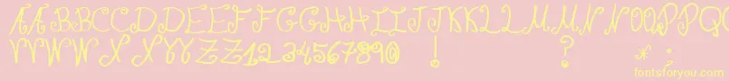 JmhPaulaSm Font – Yellow Fonts on Pink Background