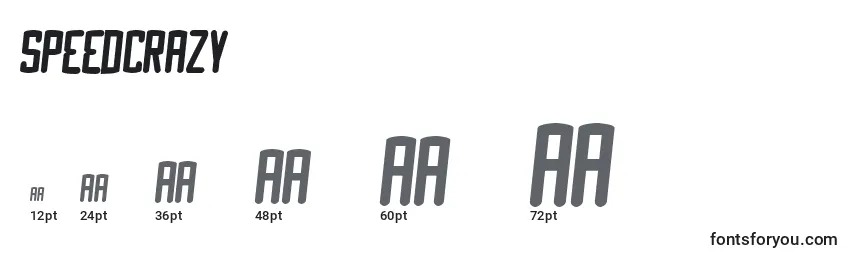 Speedcrazy Font Sizes