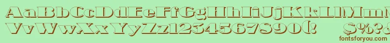 NubianShadow Font – Brown Fonts on Green Background