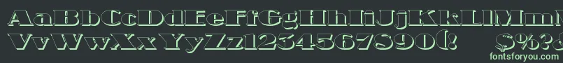 NubianShadow Font – Green Fonts on Black Background