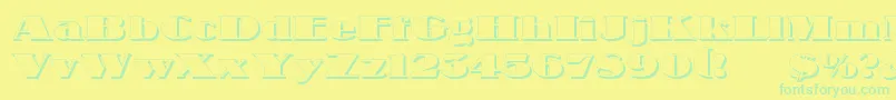 NubianShadow Font – Green Fonts on Yellow Background