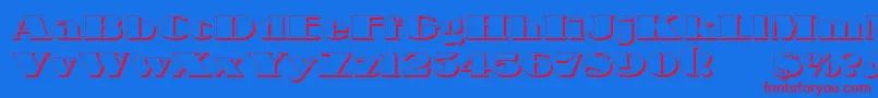 NubianShadow Font – Red Fonts on Blue Background