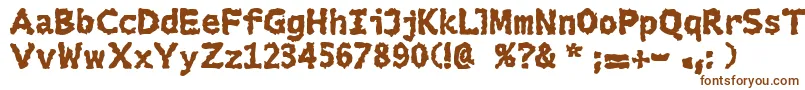 Extralucid-fontti – ruskeat fontit valkoisella taustalla