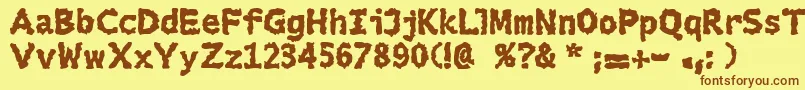 Extralucid Font – Brown Fonts on Yellow Background