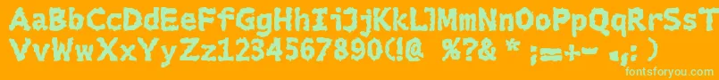 Extralucid Font – Green Fonts on Orange Background