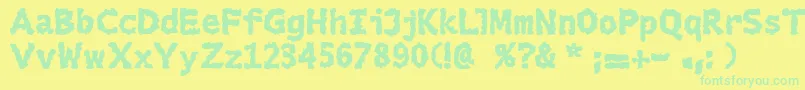 Extralucid Font – Green Fonts on Yellow Background