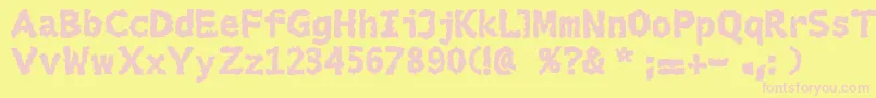 Extralucid-fontti – vaaleanpunaiset fontit keltaisella taustalla