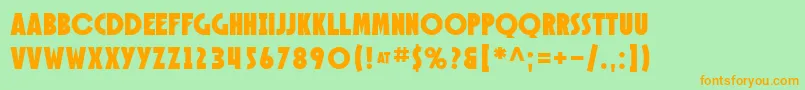 SfSpeakeasy Font – Orange Fonts on Green Background
