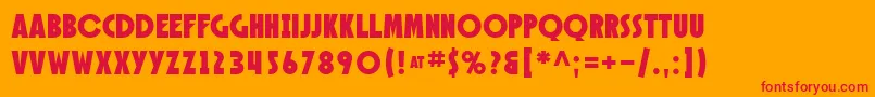 SfSpeakeasy-Schriftart – Rote Schriften auf orangefarbenem Hintergrund