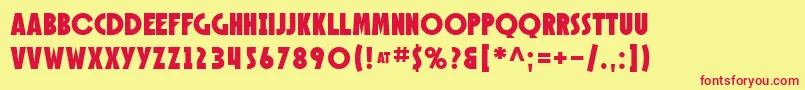 SfSpeakeasy Font – Red Fonts on Yellow Background