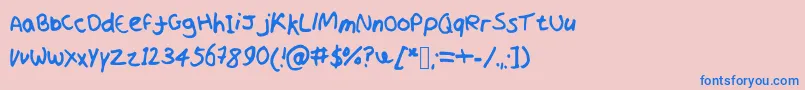 Więcej informacji o czcionce Professorshroom Czcionka Professorshroom – niebieskie czcionki na różowym tle