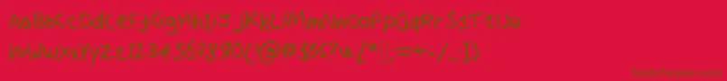 Więcej informacji o czcionce Professorshroom Czcionka Professorshroom – brązowe czcionki na czerwonym tle