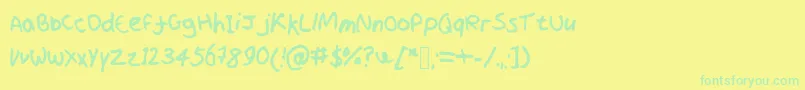 Fonte Professorshroom – fontes verdes em um fundo amarelo