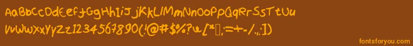 Professorshroom-Schriftart – Orangefarbene Schriften auf braunem Hintergrund
