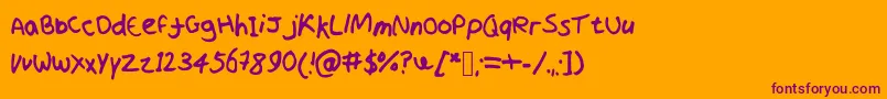 Czcionka Professorshroom – fioletowe czcionki na pomarańczowym tle