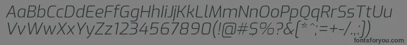 フォントExoLightitalic – 黒い文字の灰色の背景