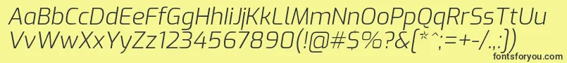 ExoLightitalic Font – Black Fonts on Yellow Background