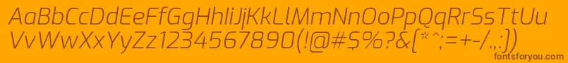 ExoLightitalic Font – Brown Fonts on Orange Background