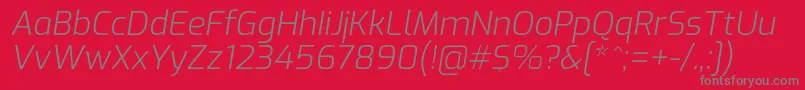 フォントExoLightitalic – 赤い背景に灰色の文字