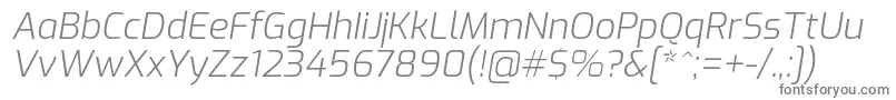 ExoLightitalic Font – Gray Fonts on White Background