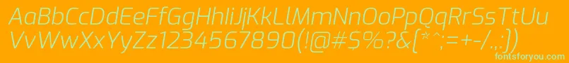 ExoLightitalic Font – Green Fonts on Orange Background