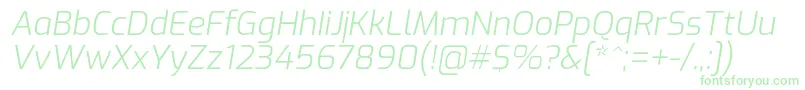 ExoLightitalic Font – Green Fonts on White Background