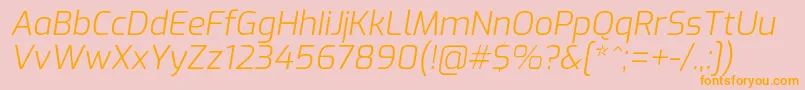 ExoLightitalic Font – Orange Fonts on Pink Background