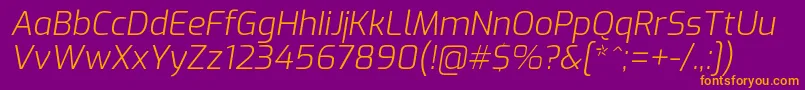 ExoLightitalic Font – Orange Fonts on Purple Background