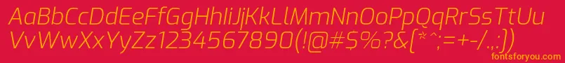 ExoLightitalic Font – Orange Fonts on Red Background