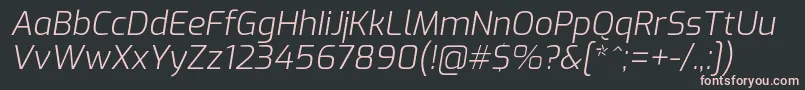 ExoLightitalic Font – Pink Fonts on Black Background