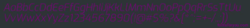 ExoLightitalic Font – Purple Fonts on Black Background