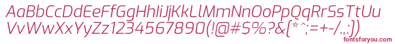 フォントExoLightitalic – 赤い文字