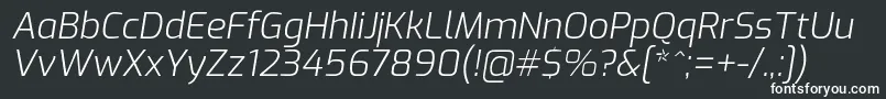 ExoLightitalic Font – White Fonts on Black Background