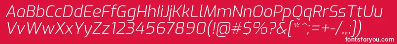 ExoLightitalic Font – White Fonts on Red Background