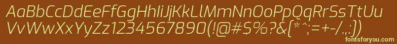 フォントExoLightitalic – 黄色のフォント、茶色の背景