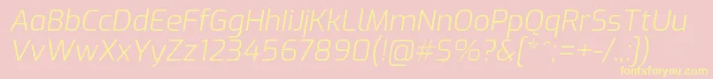 ExoLightitalic Font – Yellow Fonts on Pink Background