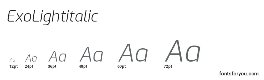 ExoLightitalic Font Sizes