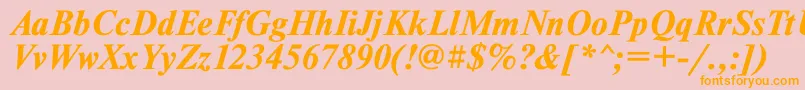 TimesetBoldItalic Font – Orange Fonts on Pink Background