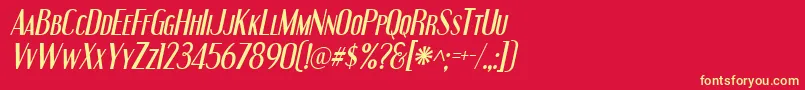 Engeital Font – Yellow Fonts on Red Background