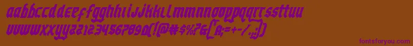 Empirecrowncondital Font – Purple Fonts on Brown Background