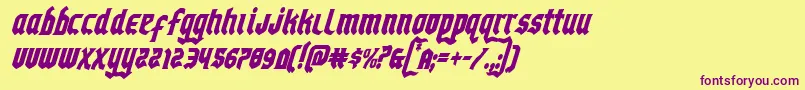Empirecrowncondital Font – Purple Fonts on Yellow Background