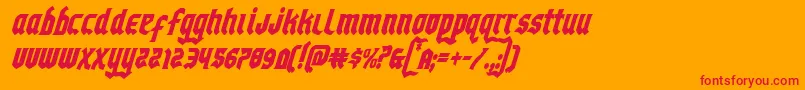 Empirecrowncondital Font – Red Fonts on Orange Background