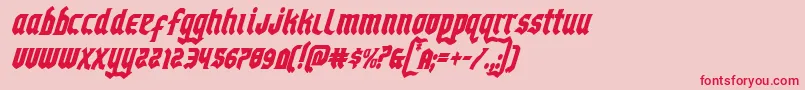 Czcionka Empirecrowncondital – czerwone czcionki na różowym tle