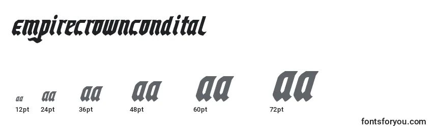 Empirecrowncondital Font Sizes