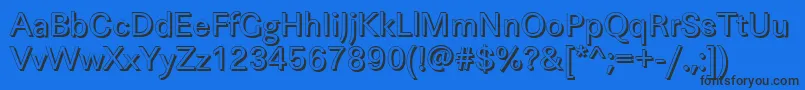 LinearshRegular Font – Black Fonts on Blue Background