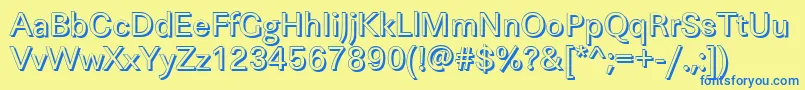 LinearshRegular Font – Blue Fonts on Yellow Background