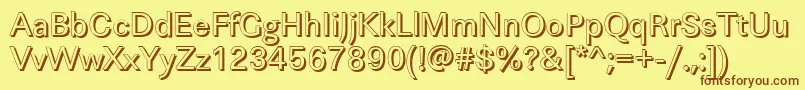 LinearshRegular Font – Brown Fonts on Yellow Background