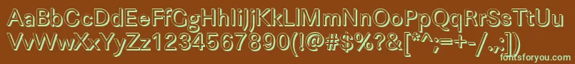 LinearshRegular-fontti – vihreät fontit ruskealla taustalla