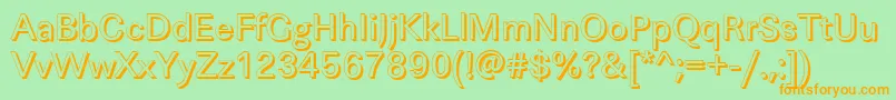 LinearshRegular Font – Orange Fonts on Green Background