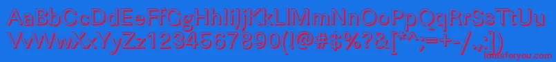 LinearshRegular Font – Red Fonts on Blue Background